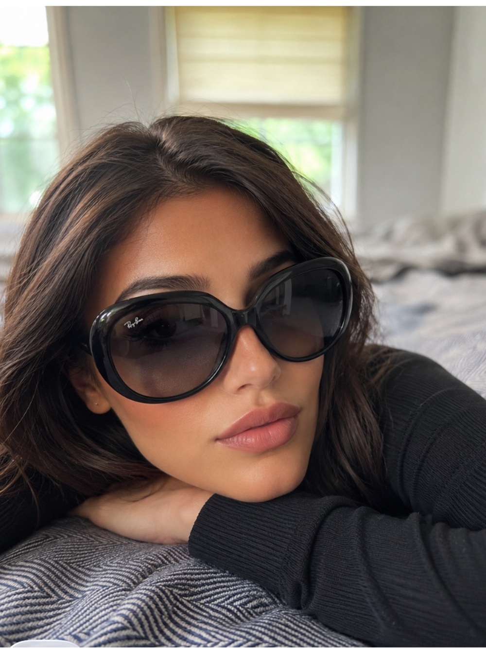Ray-Ban Jackie Ohhh Oversized Black Sunglasses